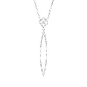 Collier aus 750 Gold Weißgold 84 Diamanten 0,24ct L:45,7cm