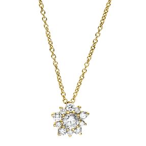 Collier aus 750 Gold Gelbgold 11 Diamanten 0,35ct TW-SI L:45cm