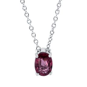 Collier aus 750 Gold Weißgold Rubin 1,1ct rot L:45,7cm