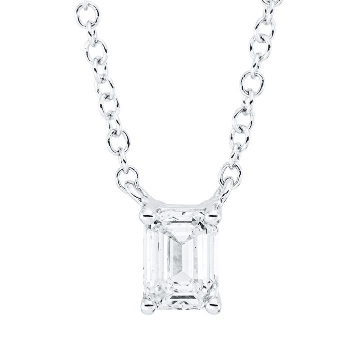 Solitaire Collier aus 750 Weißgold Diamant 0.5ct