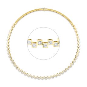 Collier aus 750 Gelbgold 61 Diamanten Prinzess-Schliff 3,31ct F-VSI L:42cm