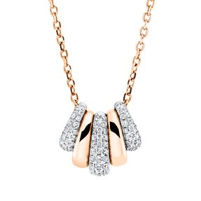 Pavé Collier aus 750 Rotgold 68 Brillanten 0,27ct I-SI L:45,7cm Fassung rhodiniert