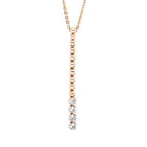 Collier aus 750 Gold Rotgold 4 Brillanten 0,26ct W-PI L:40,6cm