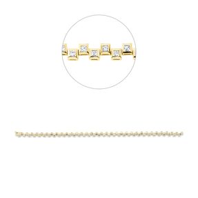 Armband aus 750 Gelbgold 66 Diamanten Prinzess-Schliff 1,47ct F-VSI B:4mm L:18,5cm