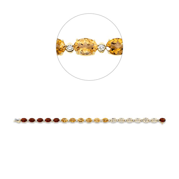 Armband aus 750 Gelbgold 18 Citrine 18 Brillanten 0.44ct