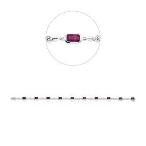 Armband aus 750 Weißgold 10 Rubine 2,73ct rot 10 Brillanten 0,21ct E-VSI