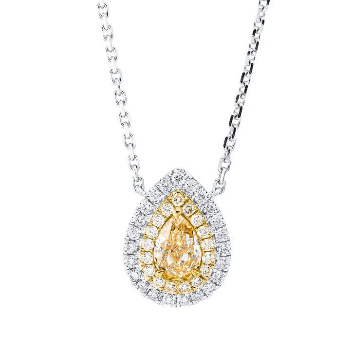 Collier aus 750 Gold gelb weiß 41 Brillanten 1.27ct