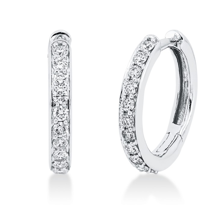 Creolen aus 750 Weißgold 24 Brillanten 0.51ct
