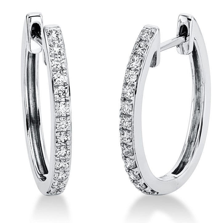 Creolen aus 750 Weißgold 26 Brillanten 0.44ct
