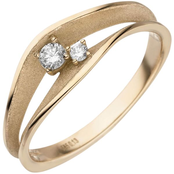 Ring aus 585 Gelbgold mit 2 Brillanten