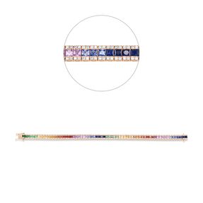 Armband aus 750 Rotgold 65 Saphire 7,01ct mehrfarbig 260 Brillanten 1,86ct W-SI Armband aus 750 Rotgold 65 Saphire 7,01ct mehrfarbig 260 Brillanten 1,86ct W-SI