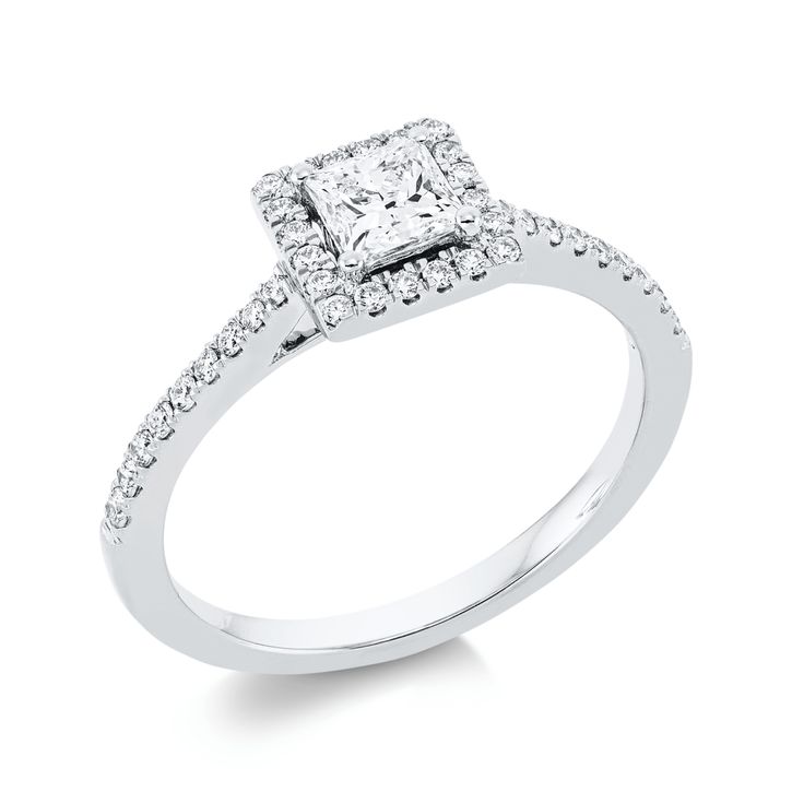 Ring aus 750 Weißgold 39 Brillanten 0.65ct