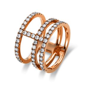 Ring aus 750 Gold Rotgold 55 Brillanten 0,99ct TW-VSI B:13mm