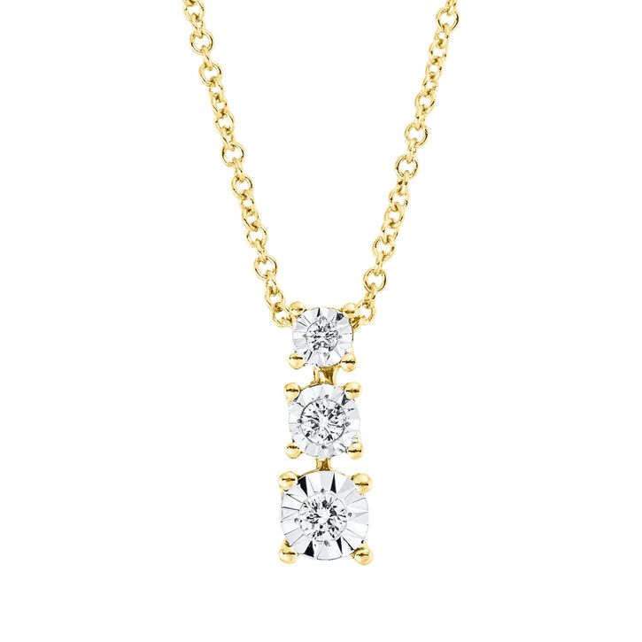Collier aus 750 Gelbgold 3 Brillanten 0.06ct