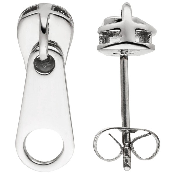 Paar Ohrstecker Reißverschluss aus Edelstahl