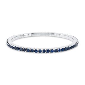 Armband Flex-Band aus 750 Weißgold 62 Saphire 5,09ct blau B:3,7mm L:17cm
