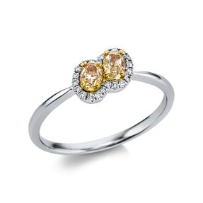 Ring aus 750 Gold gelb/weiß 24 Diamanten 0,49ct B:6,8mm