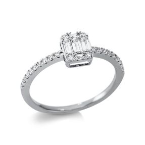 Ring aus 750 Gold Weißgold 27 Diamanten 0,35ct TW-SI B:6,2mm Ring aus 750 Gold Weißgold 27 Diamanten 0,35ct TW-SI B:6,2mm