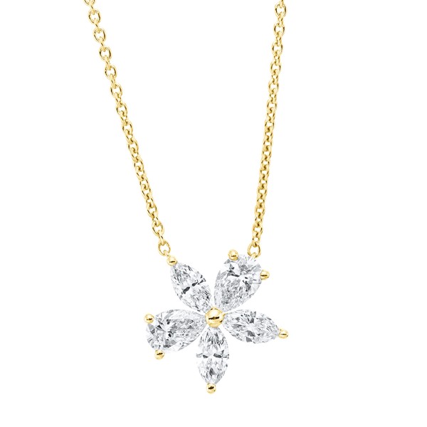 Collier aus 750 Gelbgold 5 Diamanten 0.97ct