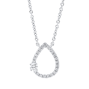 Collier aus 750 Gold Weißgold 23 Diamanten 0,16ct TW-SI L:45,7cm