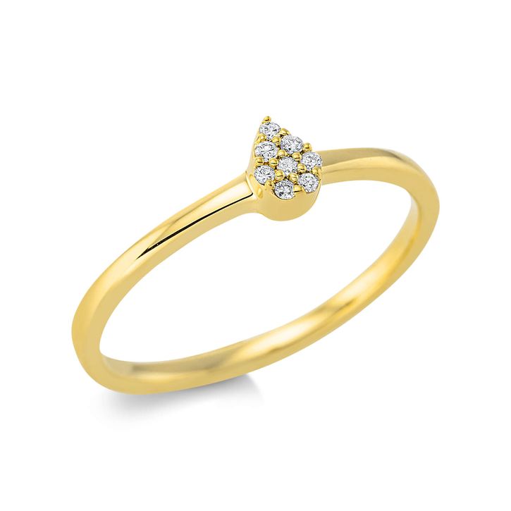 Ring Tropfen aus 750 Gelbgold 8 Brillanten 0.04ct