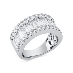 Ring aus 750 Gold Weißgold 44 Diamanten 3,9ct TW-SI B:9,9mm