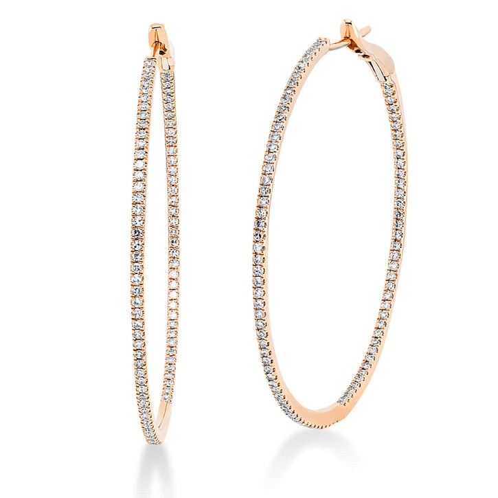 Creolen aus 750 Rotgold 188 Diamanten 0.51ct
