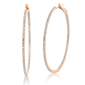 Creolen aus 750 Gold Rotgold 188 Diamanten 0,51ct TW-SI 41,6x1,3mm
