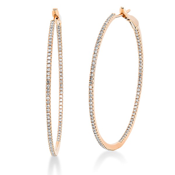 Creolen aus 750 Rotgold 188 Diamanten 0.51ct