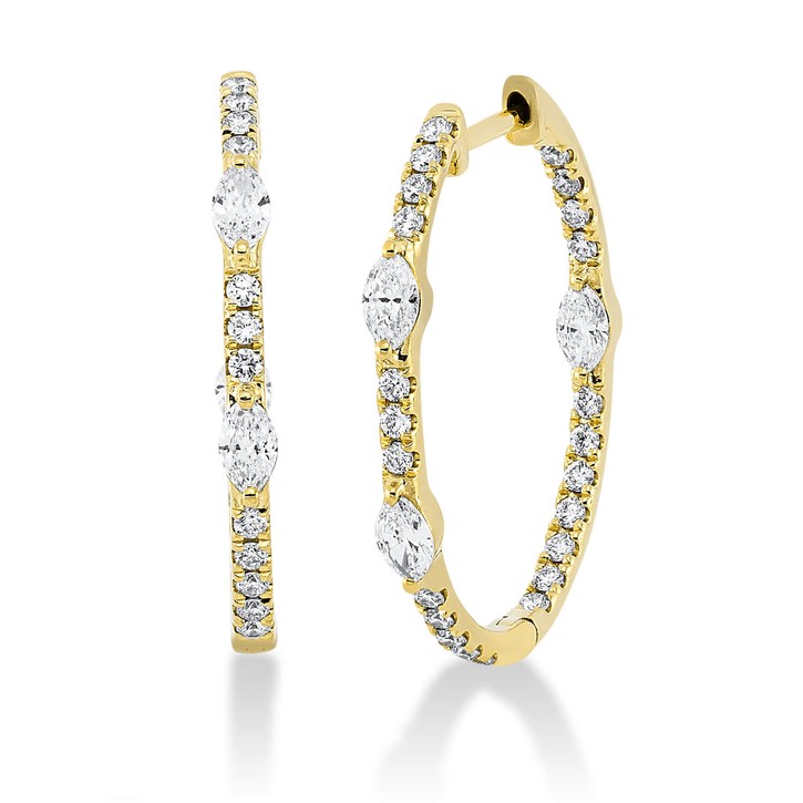 Creolen aus 750 Gelbgold 52 Brillanten 0.76ct