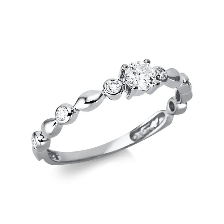 Ring aus 750 Weißgold 7 Brillanten 0.31ct