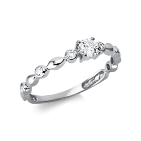 Ring aus 750 Gold Weißgold 7 Brillanten 0,32ct TW-SI B:3,8mm 4er-Krappe
