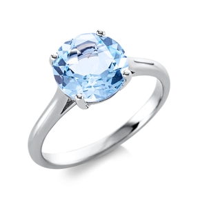 Ring aus 750 Gold Weißgold Topas 3,6ct skyblue Ø8,8mm 4er-Krappe Ring aus 750 Gold Weißgold Topas 3,6ct skyblue Ø8,8mm 4er-Krappe