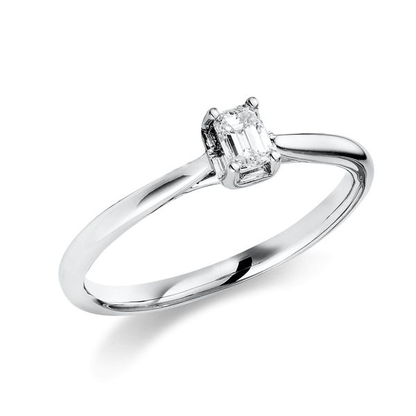 Solitaire Ring aus 585 Weißgold 7 Diamanten 0.27ct