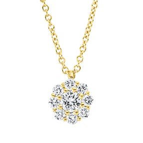 Collier aus 750 Gold Gelbgold 9 Brillanten 0,21ct TW-SI L:42cm Collier aus 750 Gold Gelbgold 9 Brillanten 0,21ct TW-SI L:42cm