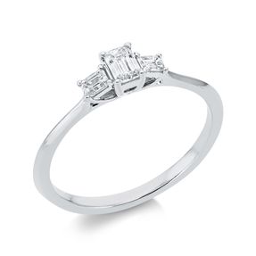 Ring aus 750 Gold Weißgold 3 Diamanten 0,36ct TW-SI B:4,3mm