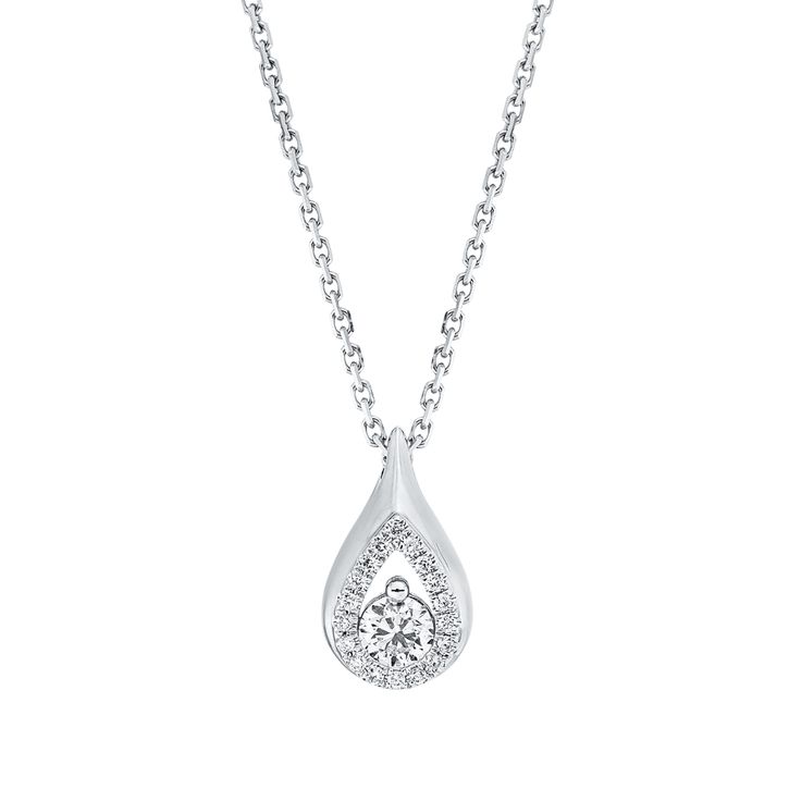 Collier aus 585 Weißgold 19 Brillanten 0.26ct