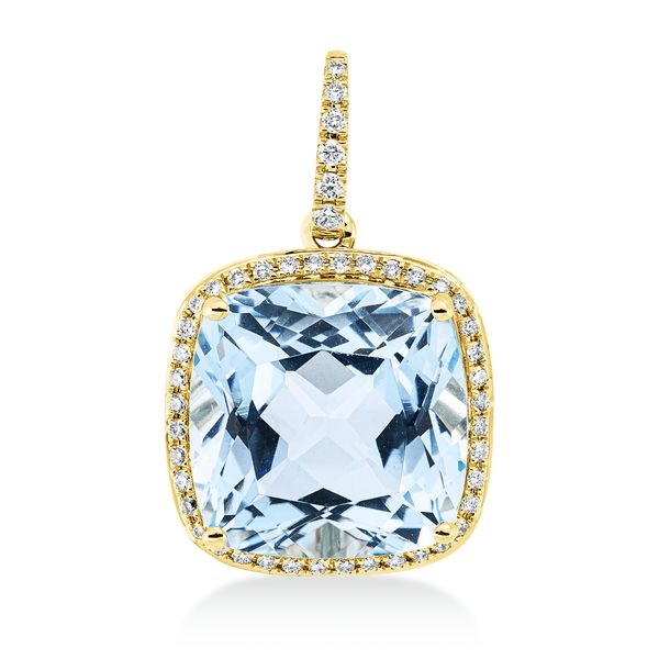 Anhänger aus 750 Gelbgold Topas 46 Brillanten 0.21ct