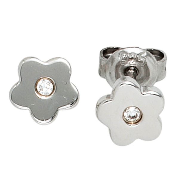 Schmuck-Set Blume 925 Silber mit Zirkonia 42cm