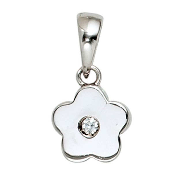 Schmuck-Set Blume 925 Silber mit Zirkonia 42cm