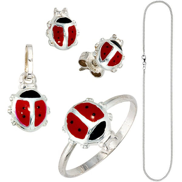 Schmuck-Set Marienkäfer 925 Silber 42cm