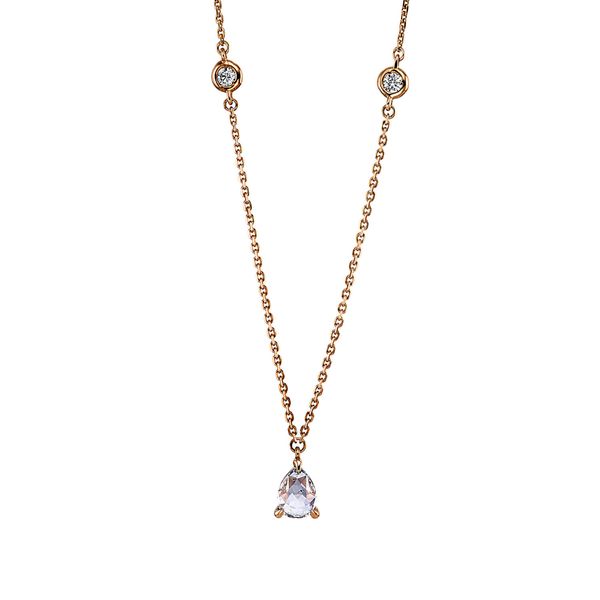 Collier aus 750 Rotgold 3 Brillanten 0.56ct
