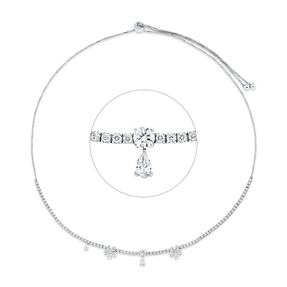 Collier aus 750 Weißgold 90 Diamanten 3,33ct TW-SI L:43,2mm Länge variabel