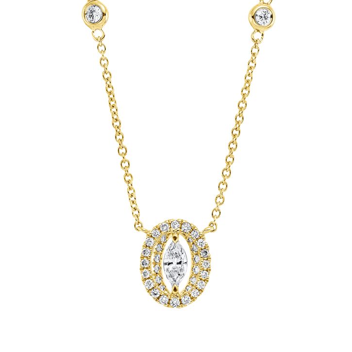 Solitaire Collier aus 750 Gelbgold 35 Brillanten 0.23ct
