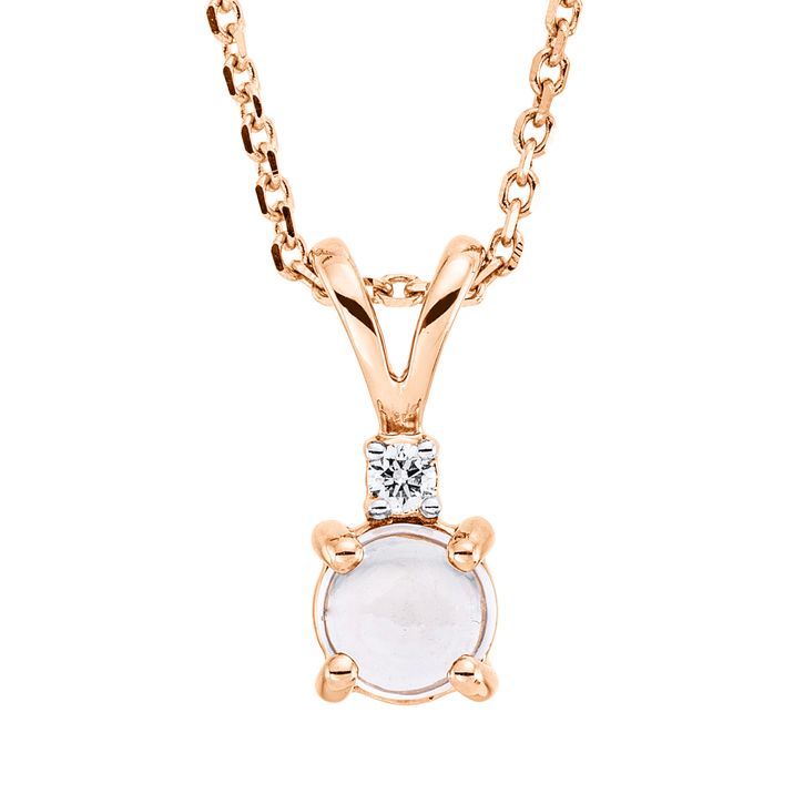 Collier aus 750 Rotgold Morganit 1 Brillant 0.01ct