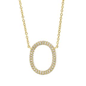 Collier Oval aus 750 Gold Gelbgold 155 Brillanten 0,31ct TW-SI L:45,7cm