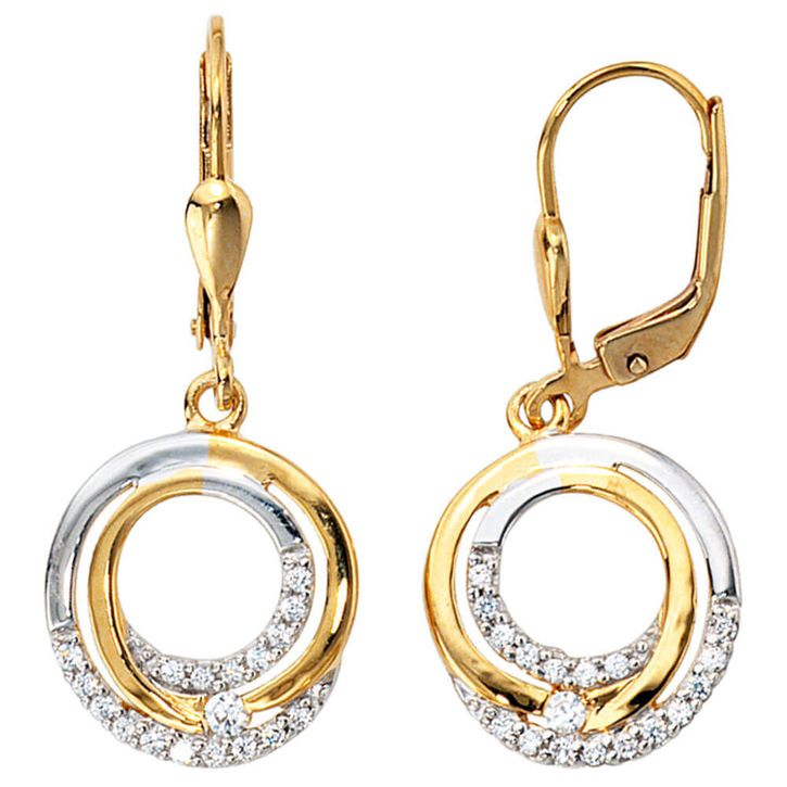 Schmuck-Set 333 Gelbgold bicolor Zirkonia 45cm