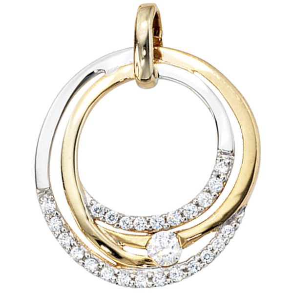 Schmuck-Set 333 Gelbgold bicolor Zirkonia 45cm