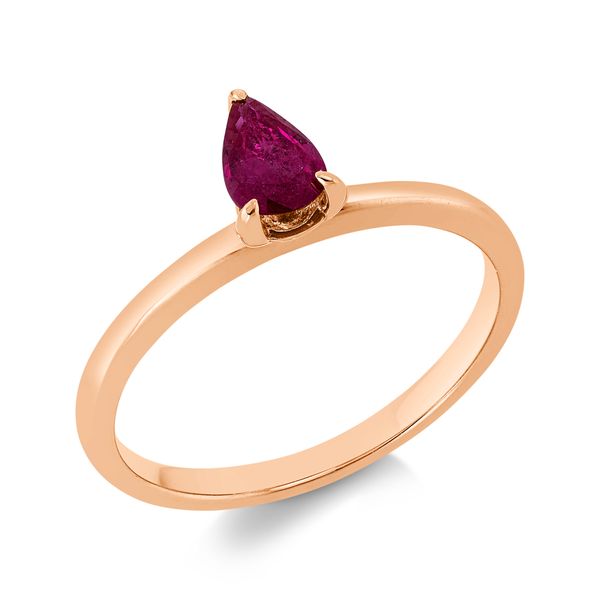 Ring Tropfen aus 750 Rotgold Rubin
