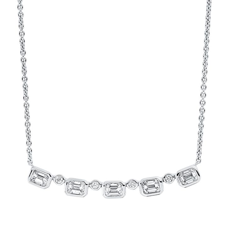 Collier aus 750 Weißgold 9 Brillanten 0.84ct